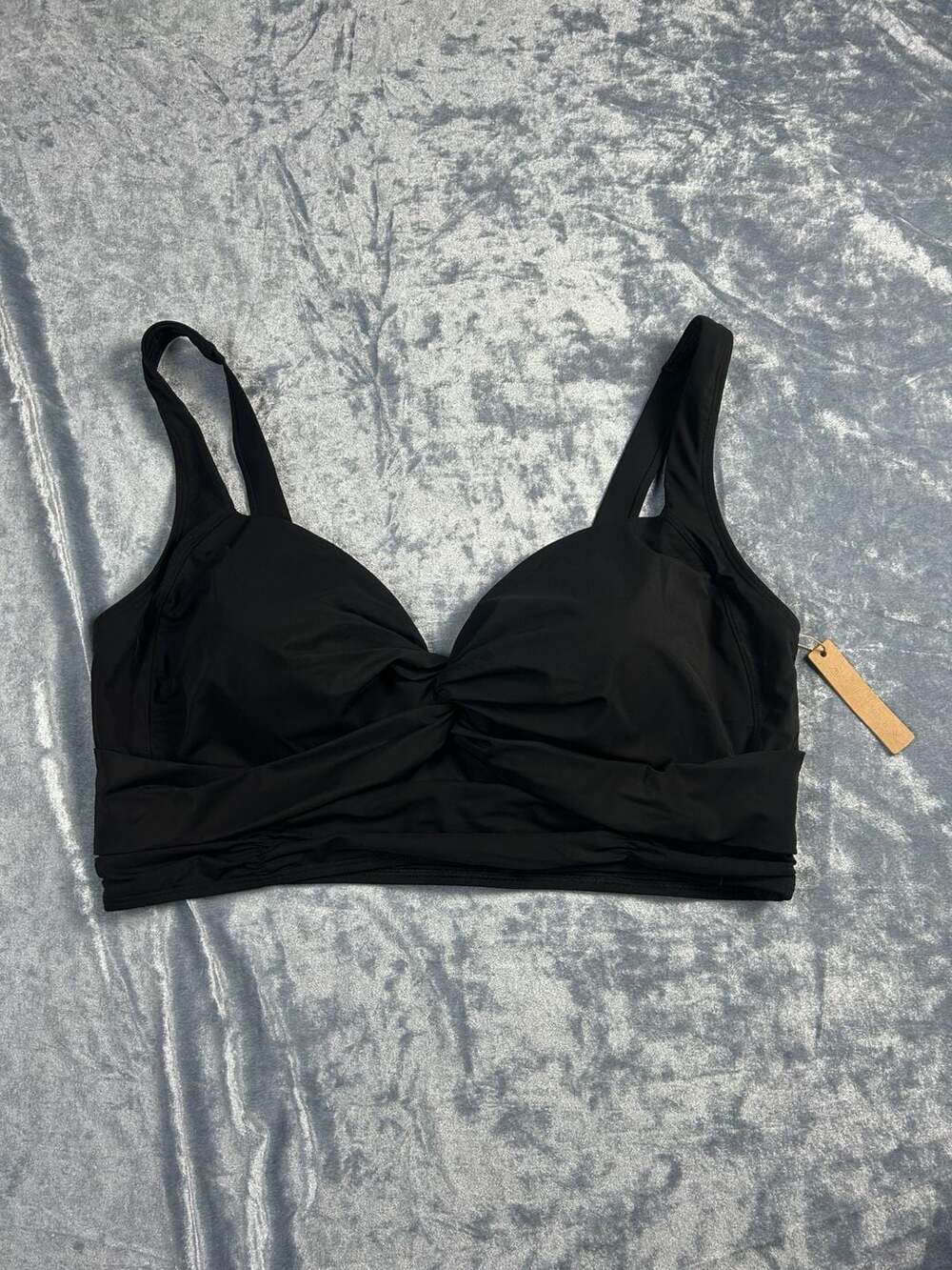 Shapellx Black Twist Front Padded Bikini Top Size 3XL